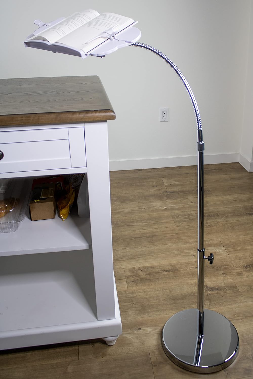 Adjustable Height Book Holder Floor Stand with Aluminum Base C699665