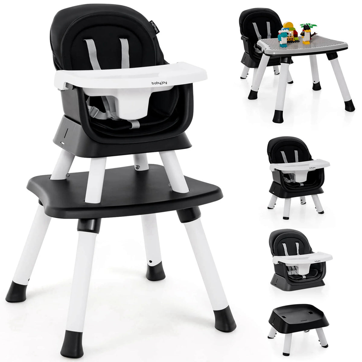 8-in-1 Convertible High Chair Booster Seat with Removable Tray Yellow S344902