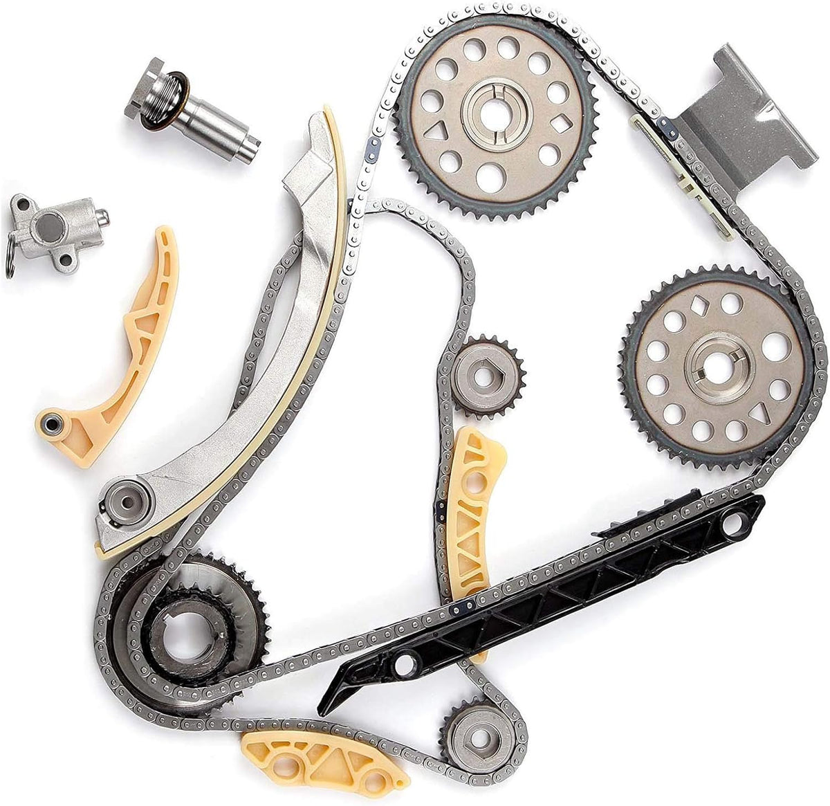 Timing Chain Kit with Tensioner Guide Rail Crank Sprocket N876389