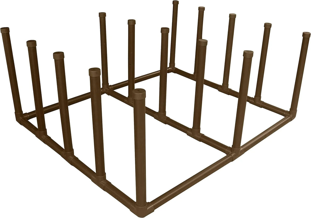 Float and Raft Rack 12 Bar Poolside Storage Organizer (61" W x 44" L x 26.5" H) Brown X161329