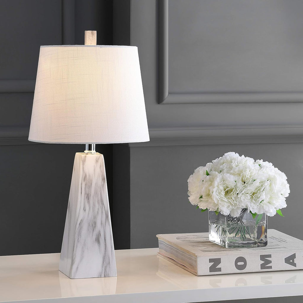 White Marble Resin LED Table Lamp U942150