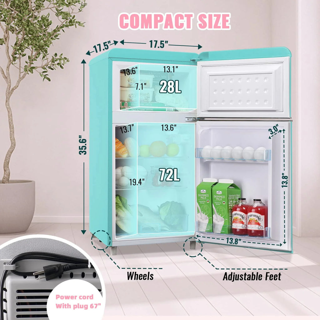 3.5 Cu.ft Blue Mini Fridge with Freezer Z637236