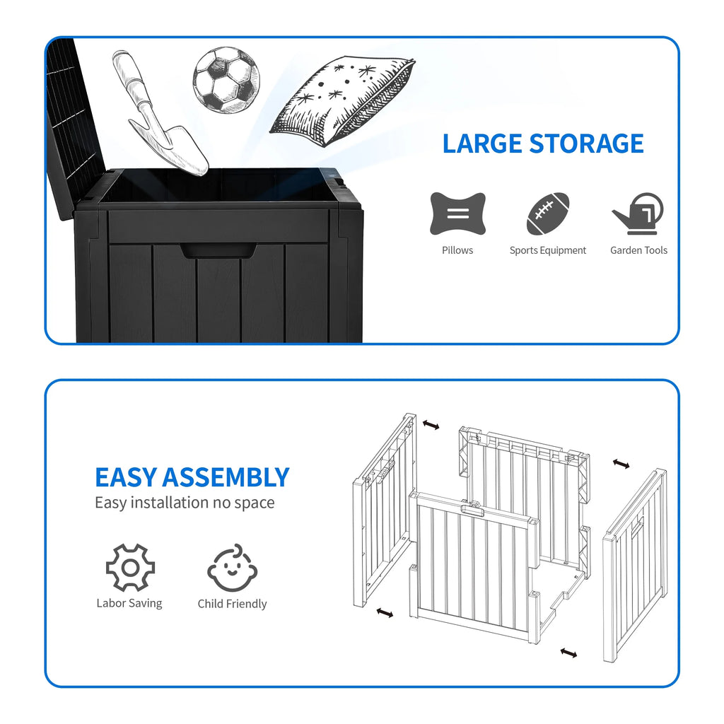 30 Gallon Black Waterproof Resin Outdoor Storage Chest X357083