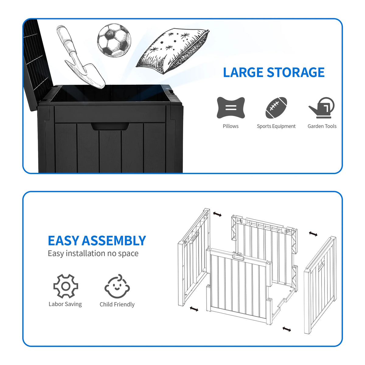 30 Gallon Black Waterproof Resin Outdoor Storage Chest X357083