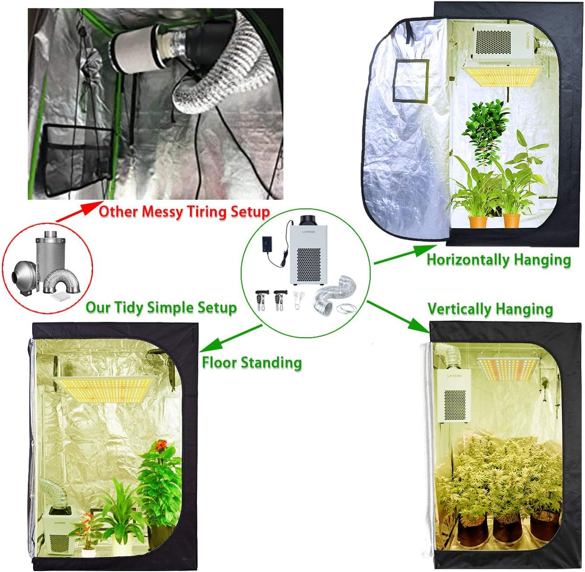 4” Carbon Filter Grow Tent Ventilation System with Inline Fan Kit R4302