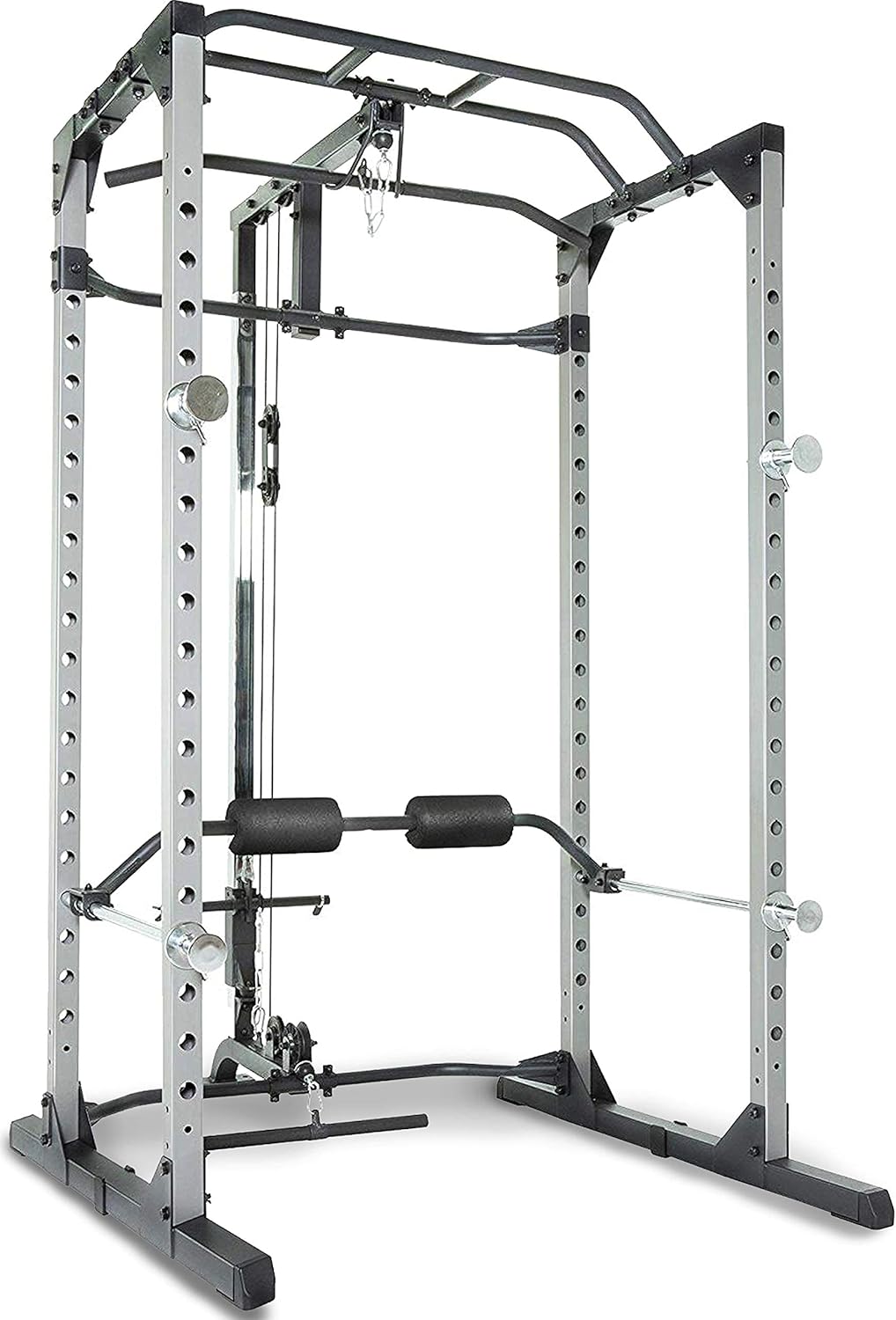 Squat Rack Power Cage with Lat Pulldown and Leg Holdown Attachment L3059