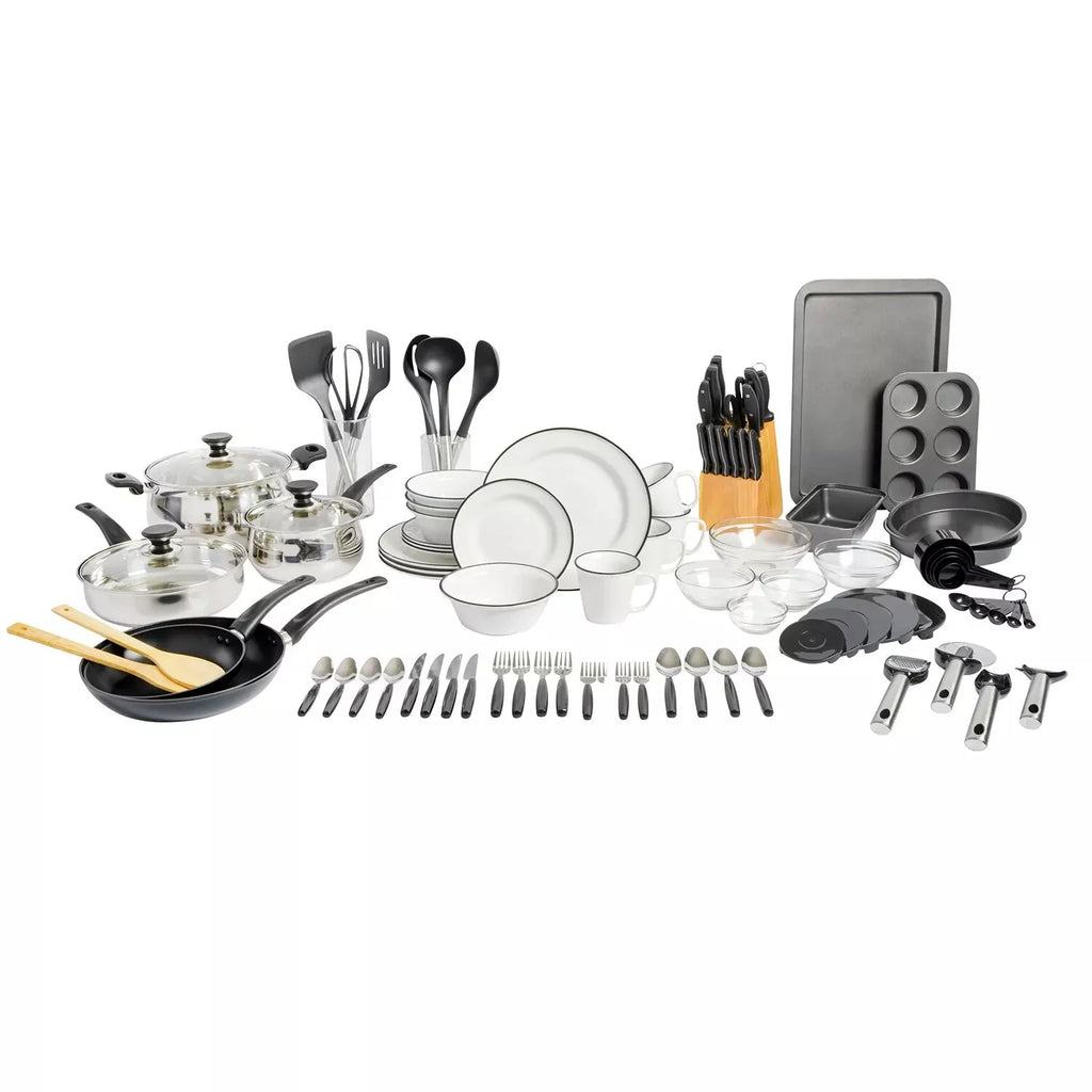 95-Piece Black Kitchen Starter Kit X2762