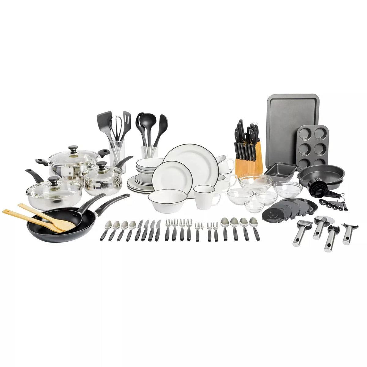 95-Piece Black Kitchen Starter Kit X2762