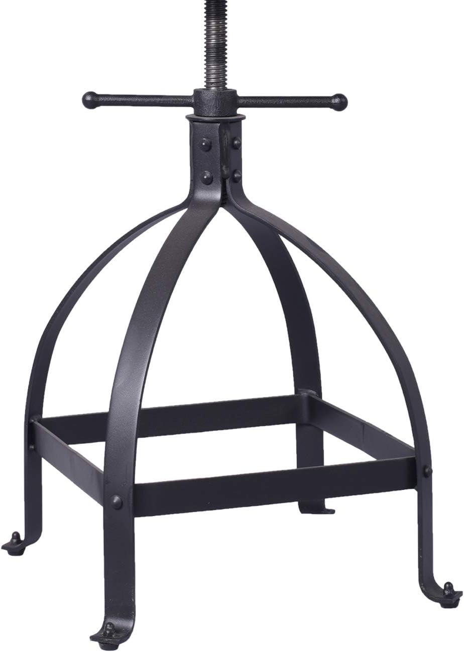 Adjustable Swivel Round Wood Metal Bar Stool Set of 2 V960