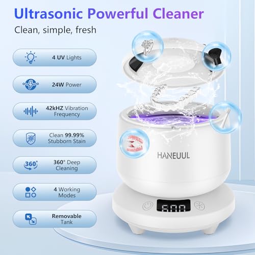 Ultrasonic Retainer Cleaner with 4 Modes (White) J6720