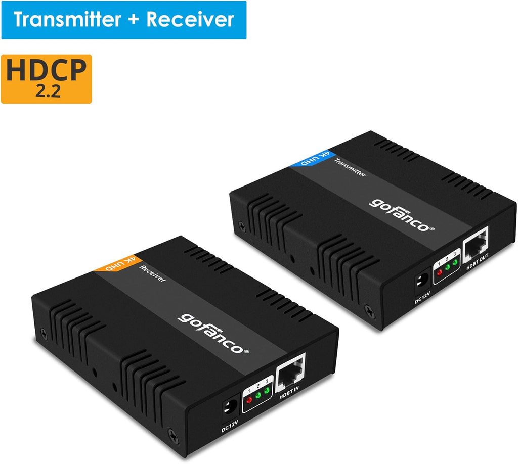 HDBaseT HDMI Extender 4K 60Hz Over CAT5e/CAT6/CAT7 Cable with Bi-Directional IR J2324