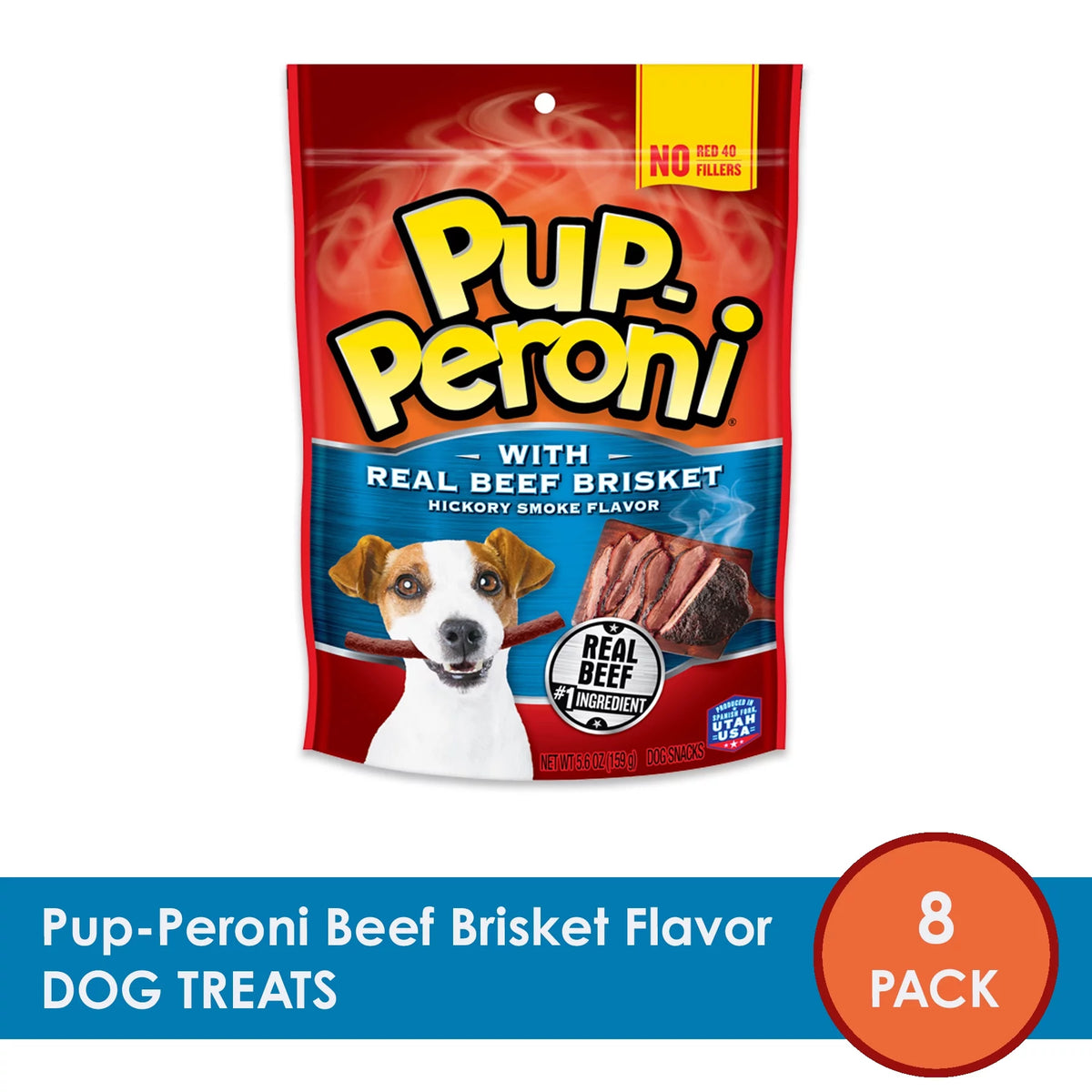 Real Beef Brisket Dog Treats 5.6oz Bag Pack of 8 U307837