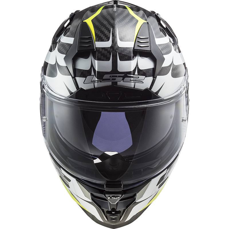 White-Yellow Carbon Helmet, Size 2XL Y98635