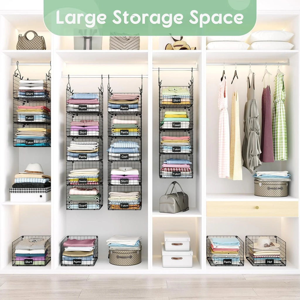 5 Tiers Hanging Closet Shelves Organizer with S Hooks H38358