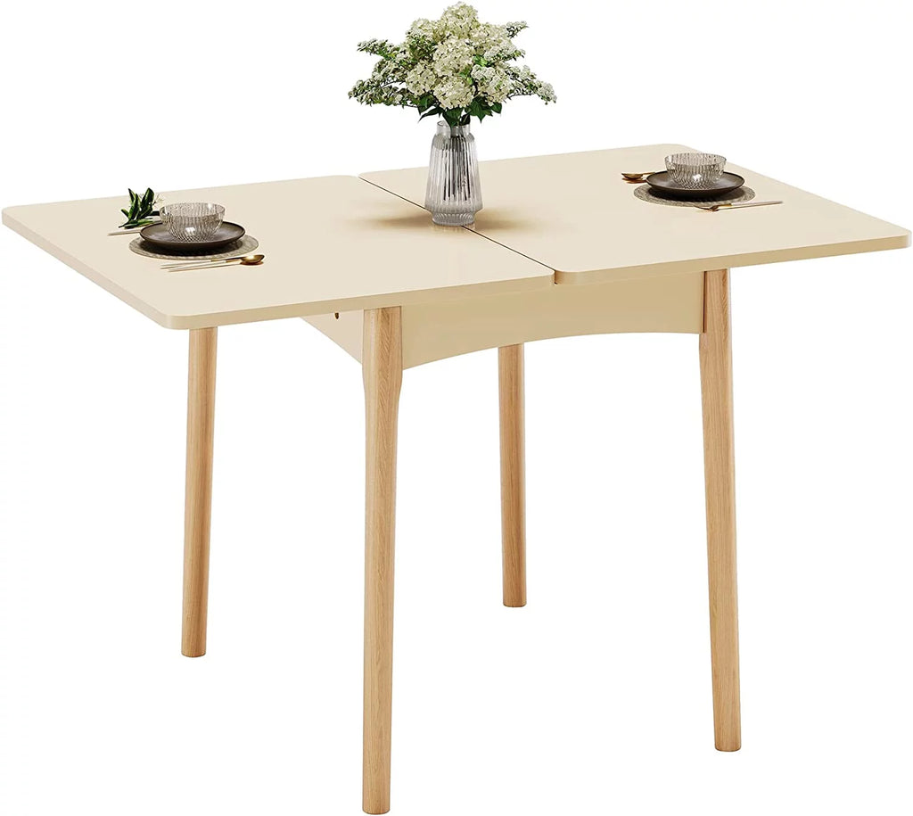 Folding Dining Table with Hidden Storage, Beige I7890