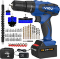 20V Cordless Drill/Driver Kit with Battery and Charger, 56pcs ACC & Tool Bag, Power Drill Set with 3/8 Keyless Chuck, 18+3 Clutch, 310 In-lb Torque D245