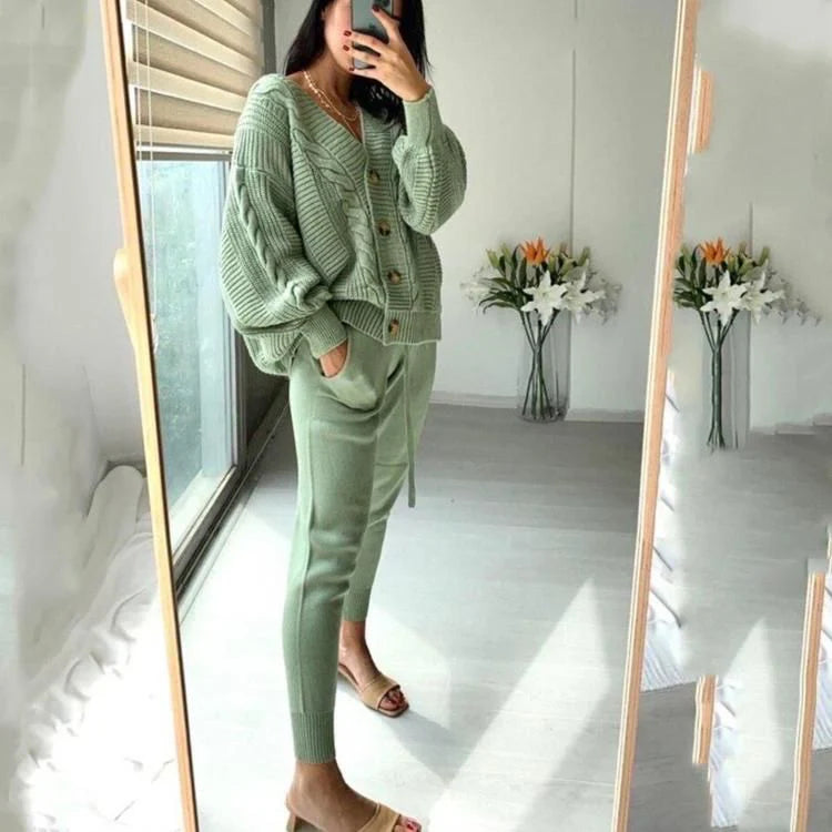Chunky Knit Sweater and Pants Set K1110
