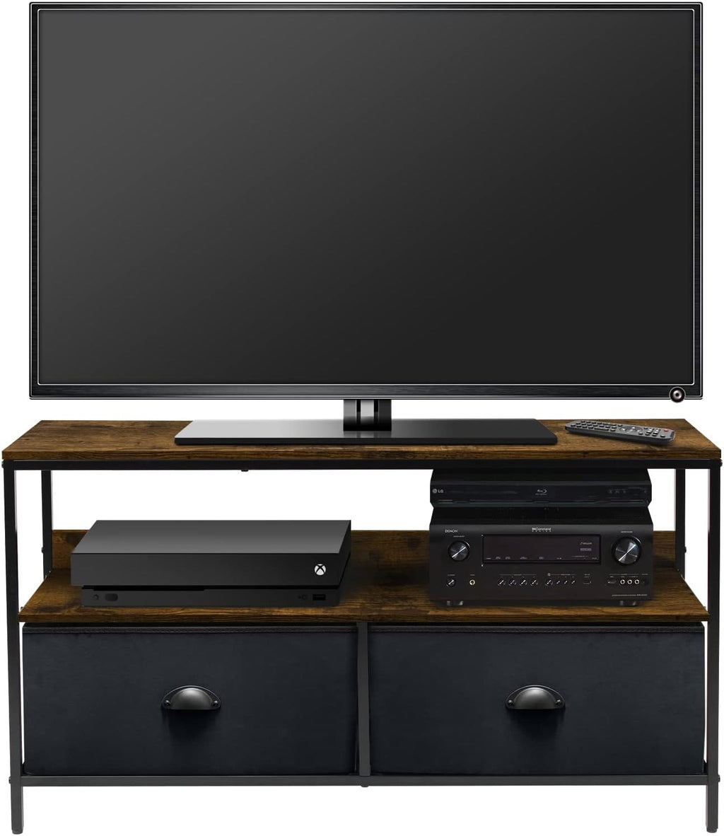 Brown Steel Frame Wood Top TV Stand Cabinet X819274