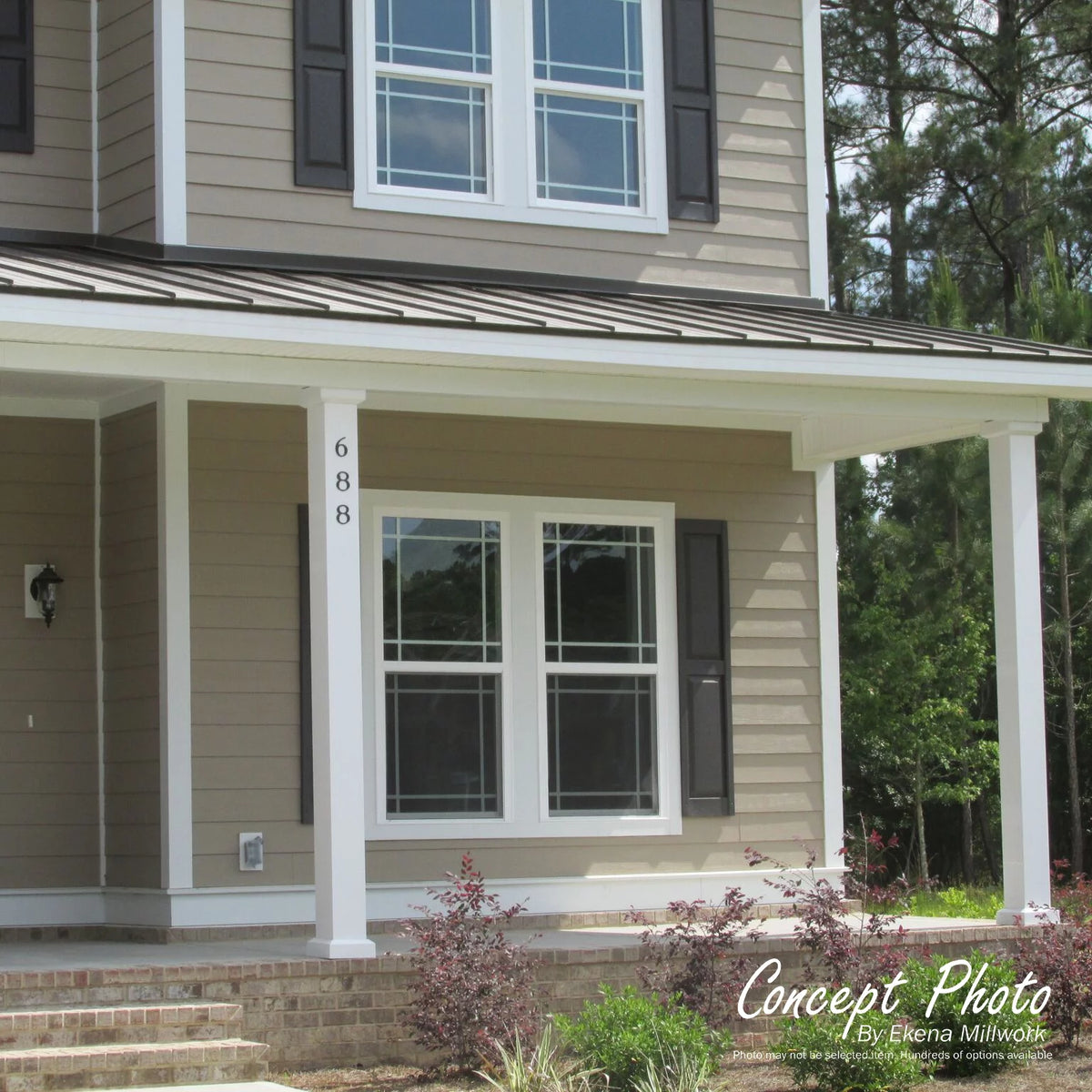 Gloss White Square Aluminum Column with Capital & Base K97590