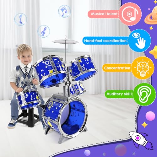 Kids Jazz Drum Set with Stool S317778