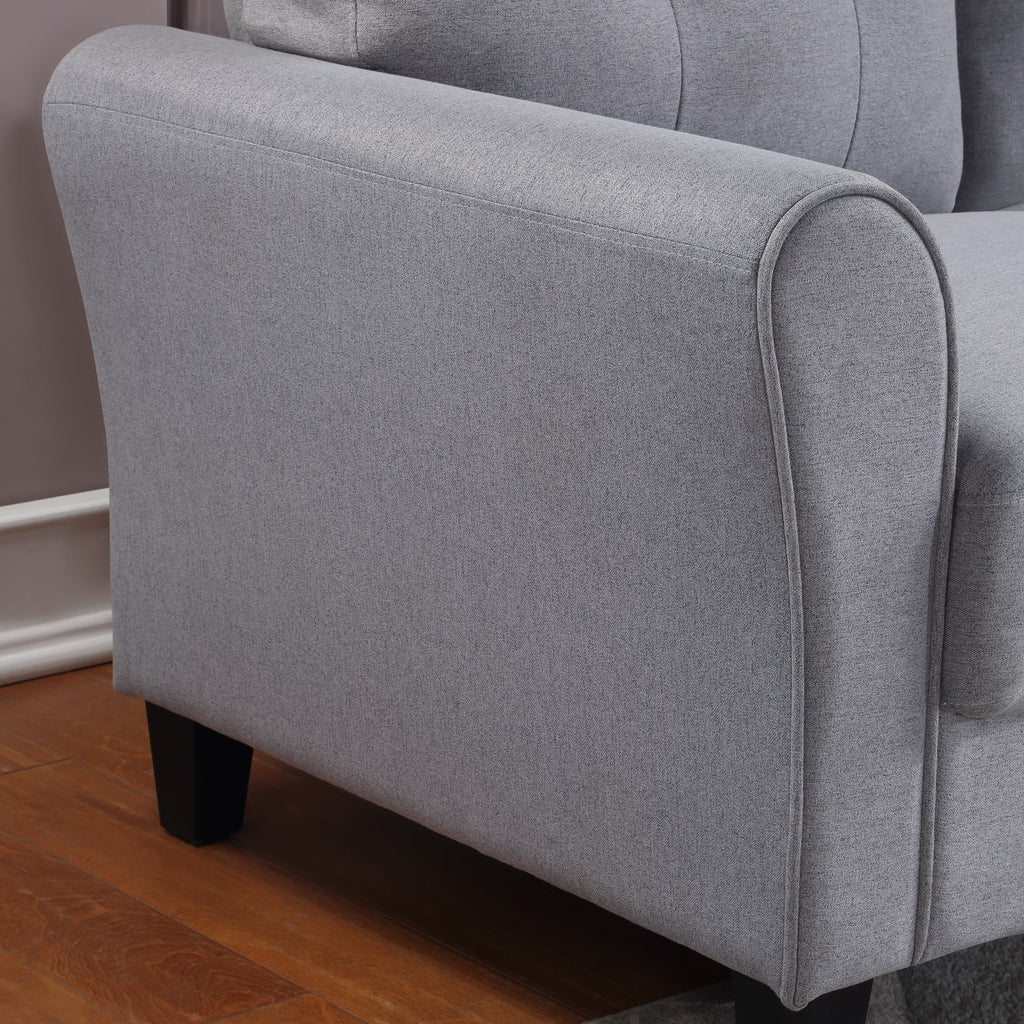 Light Grey-Blue Linen Upholstered Armchair A88705