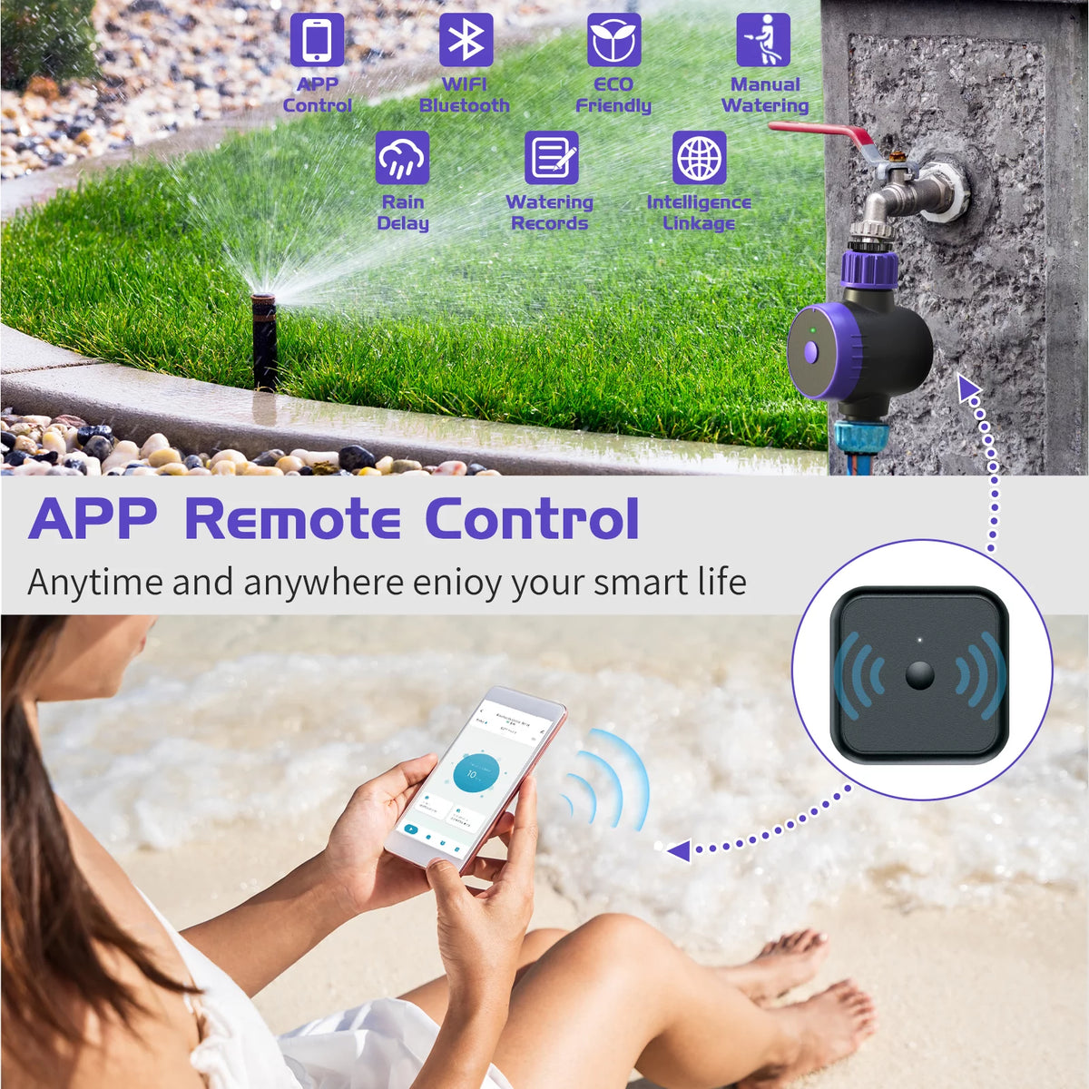 Bluetooth WiFi Smart Sprinkler Timer Q83305