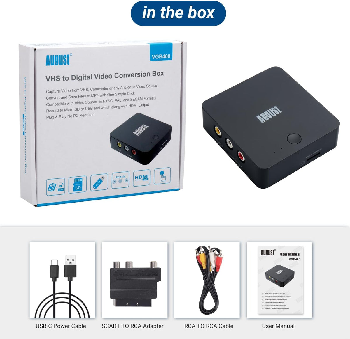 Video Capture Card with HDMI Output, Record to Micro SD or USB Q146503