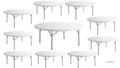 White 6 Ft Round Plastic Folding Table I55425