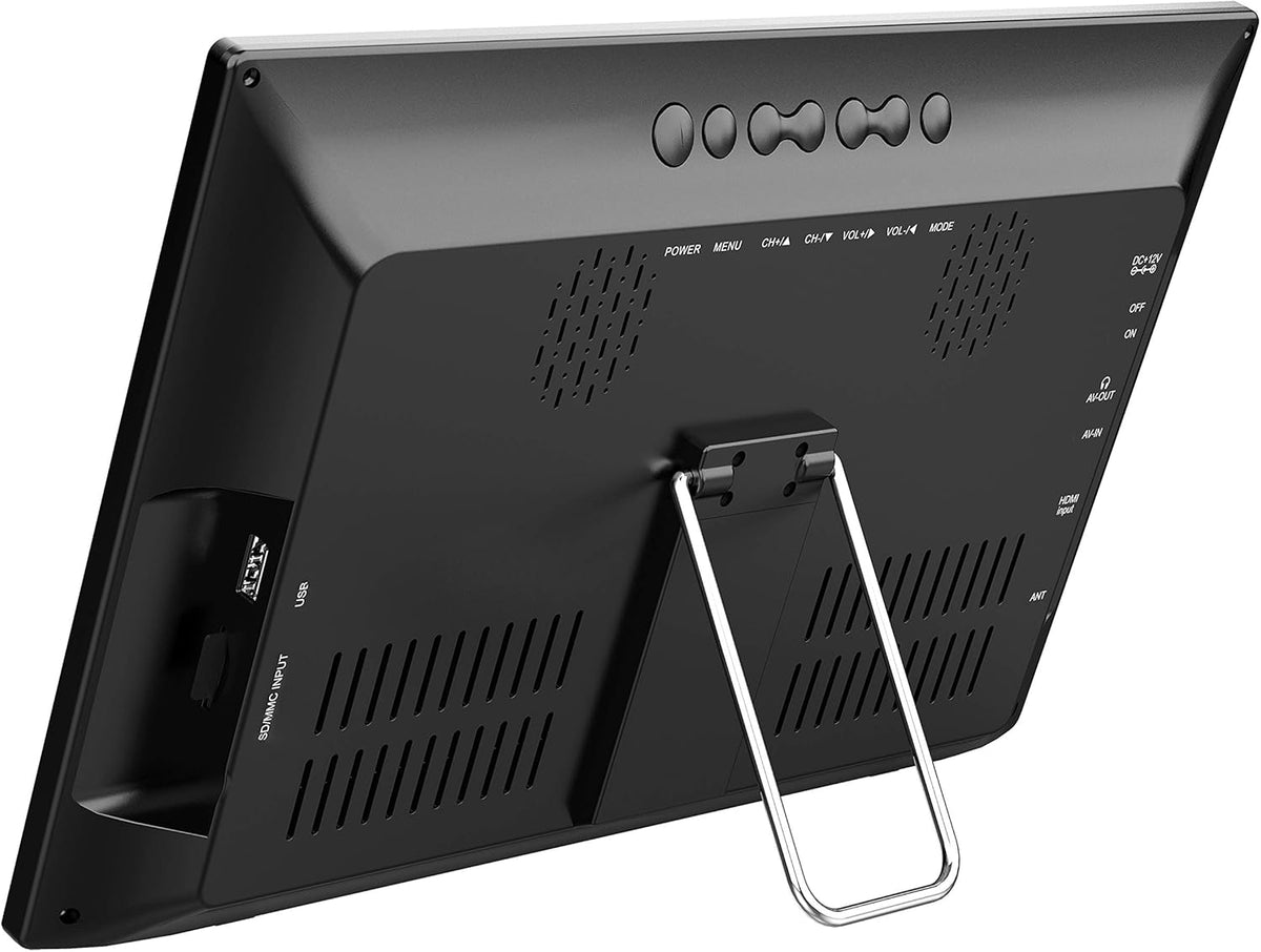 13 Portable Widescreen LED TV with USB/SD Inputs, HDMI, FM Radio, Rechargeable Battery F482