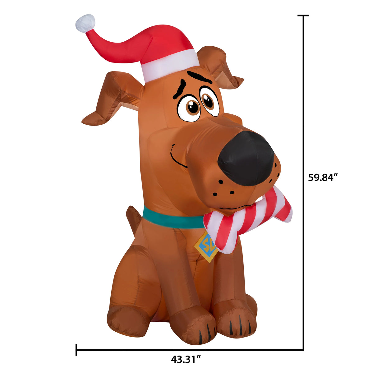 5 Foot Christmas Puppy Airblown Inflatable with Peppermint Bone U61391