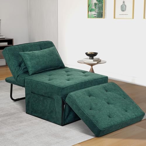 Light Blue 36" W Convertible Ottoman Bed Sleeper M433877