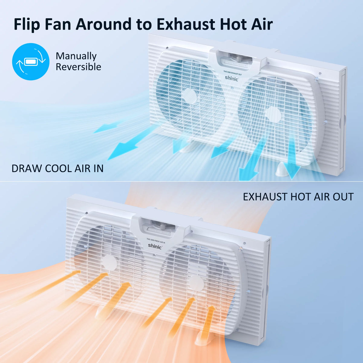 9 3-Speed Twin Window Fan with Bug Screen, White K4912