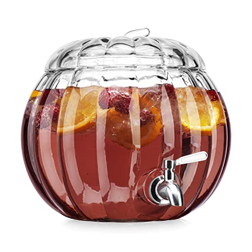 2.11 Gallon Clear Glass Beverage Dispenser with Stainless Steel Spigot V778575