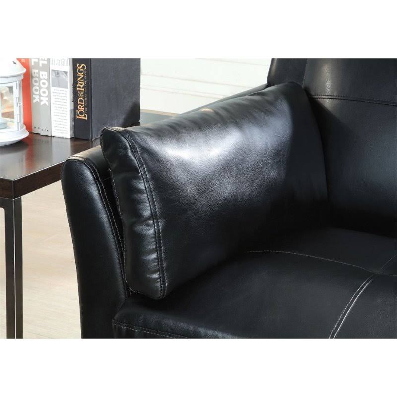 Black Tufted Faux Leather Accent Chair I594207