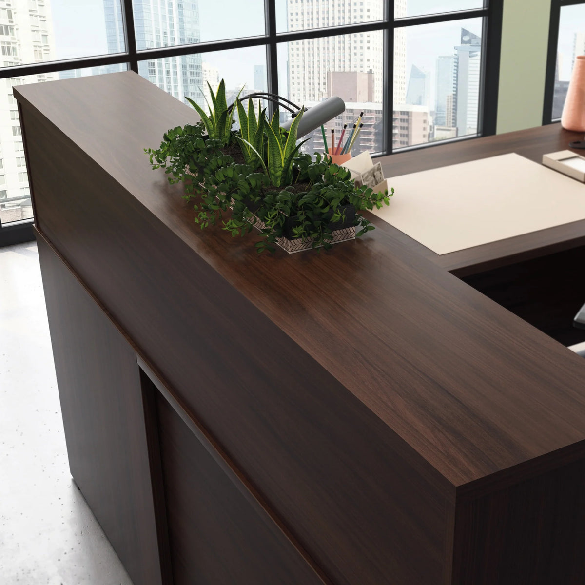 Engineered Wood Reception Station Hutch L81062