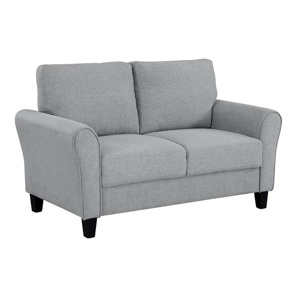 Transitional Solid Wood and Polyester Love Seat in Dark Gray/Black S958865