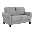 Transitional Solid Wood and Polyester Love Seat in Dark Gray/Black S958865