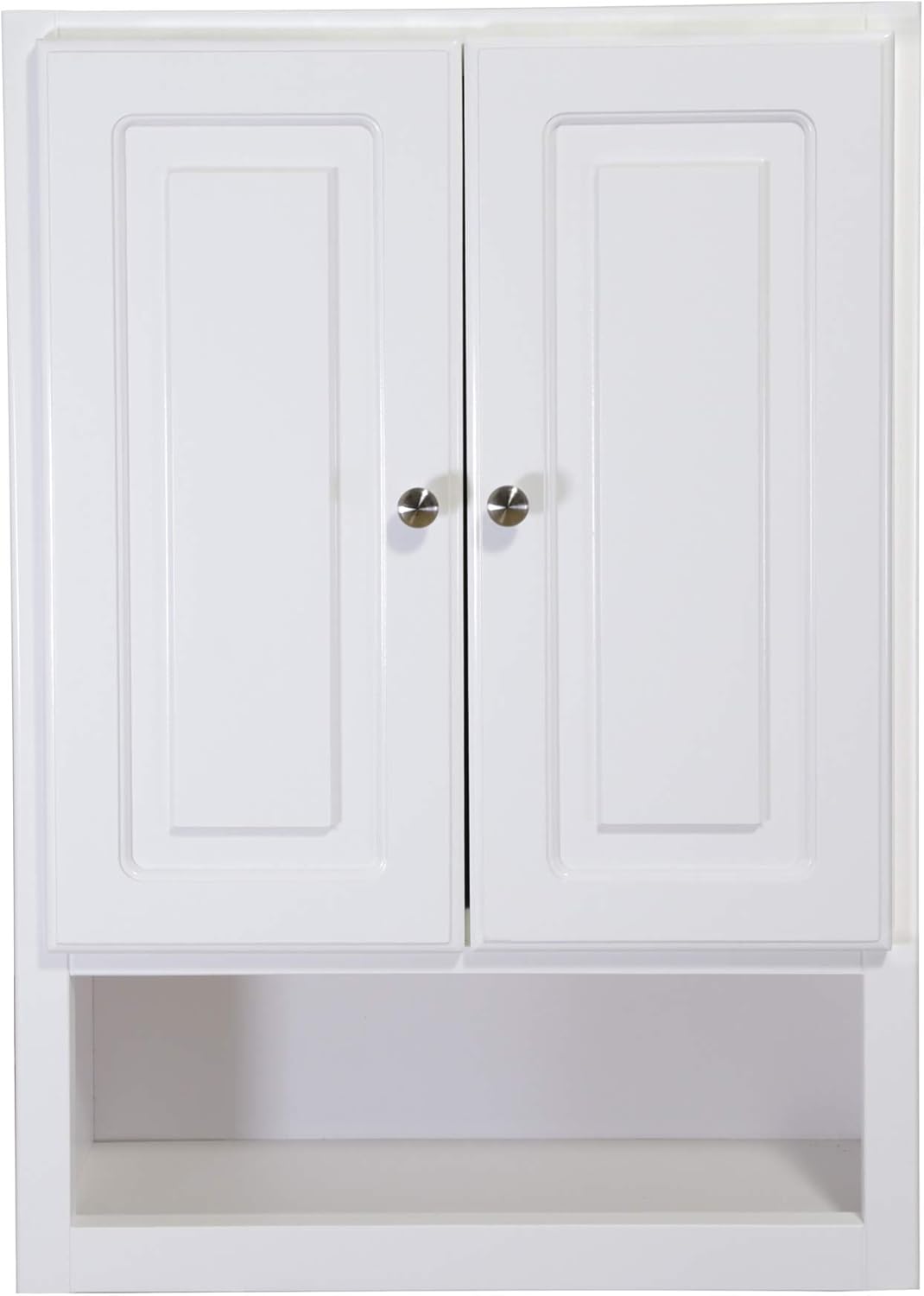 White 2-Door 1-Shelf Bathroom Wall Cabinet N563