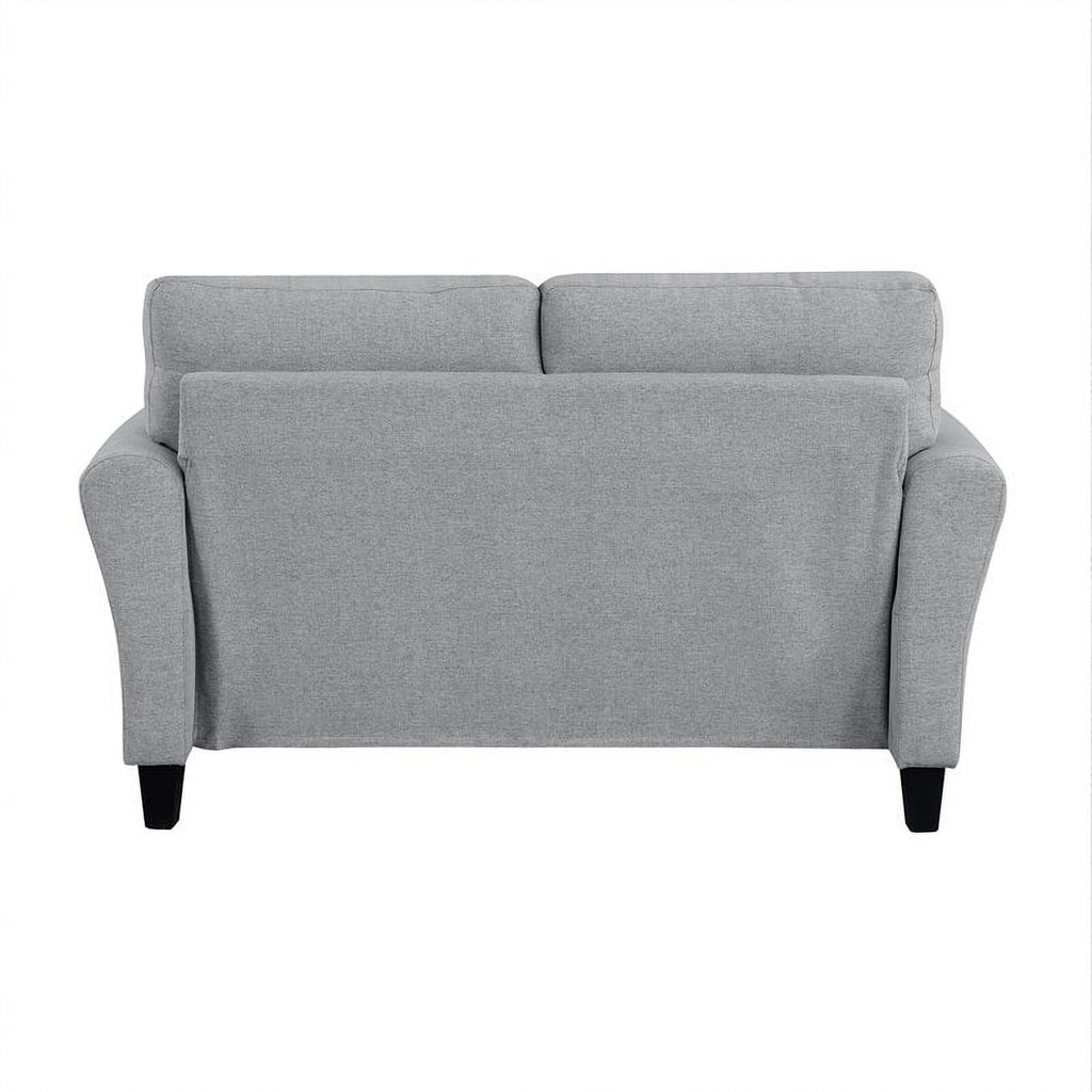 Transitional Solid Wood and Polyester Love Seat in Dark Gray/Black S958865