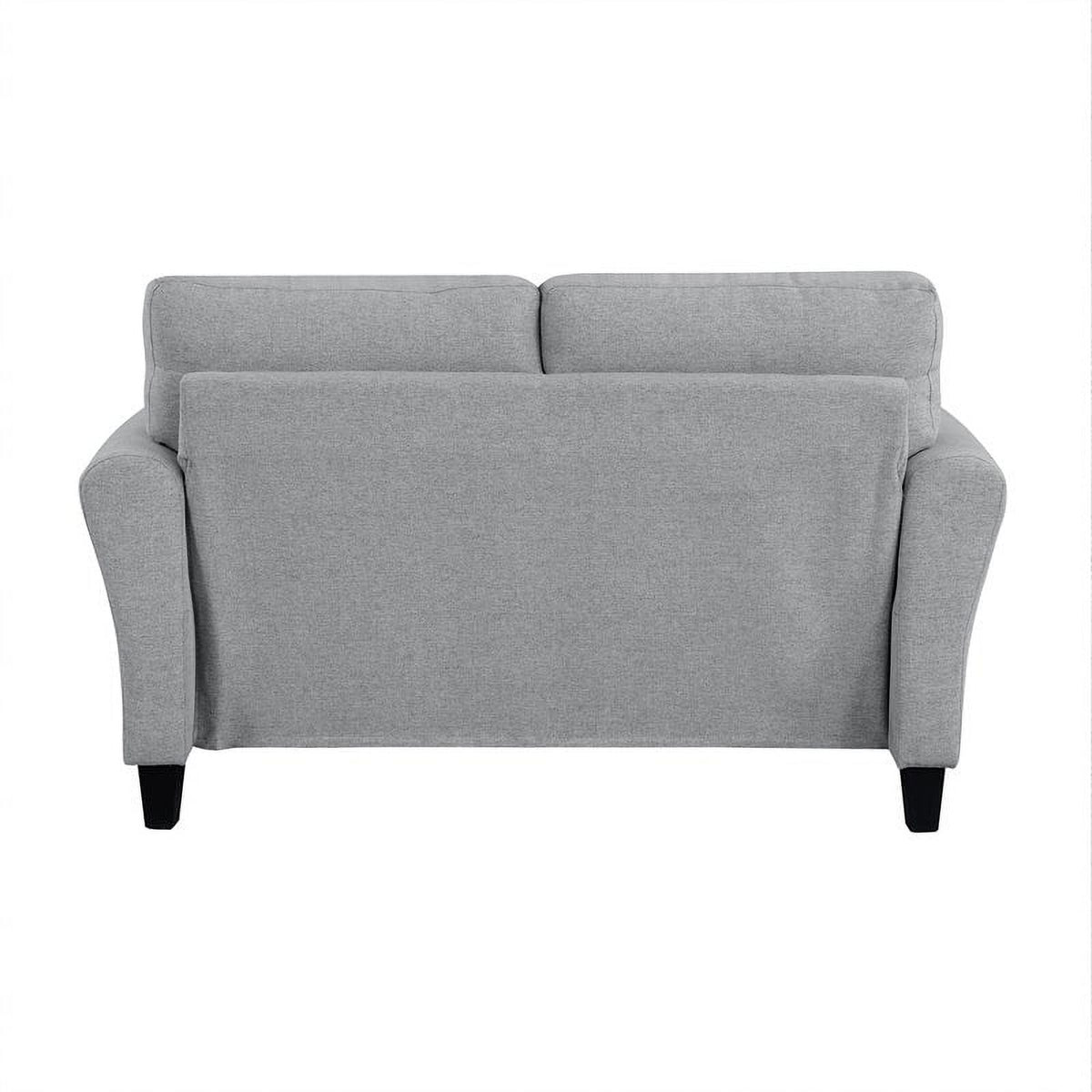 Transitional Solid Wood and Polyester Love Seat in Dark Gray/Black S958865