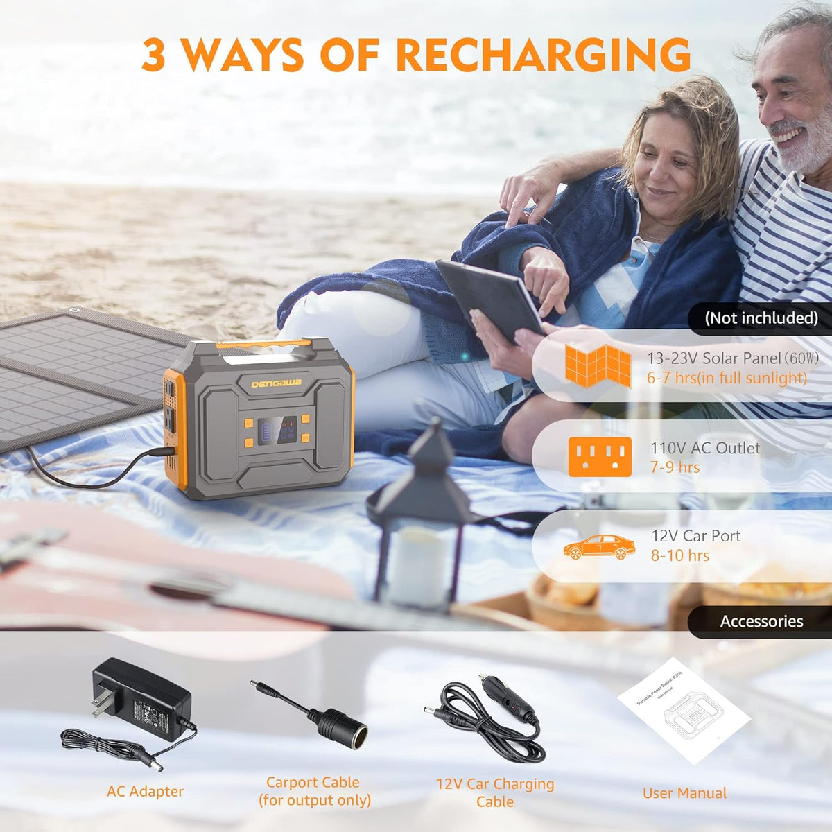 250Wh Portable Power Station with 110V AC Output G849628