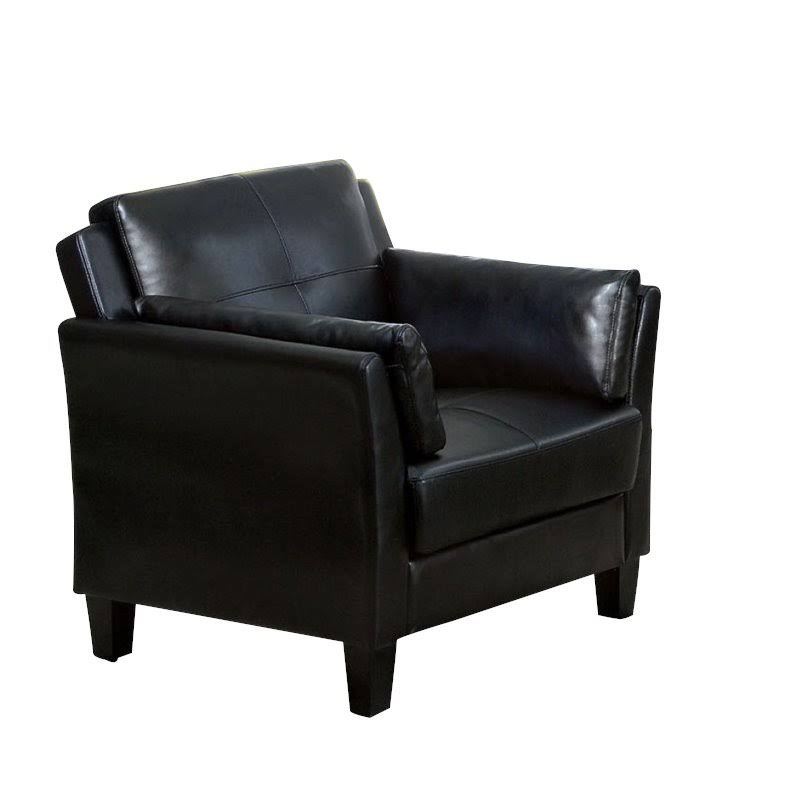 Black Tufted Faux Leather Accent Chair I594207
