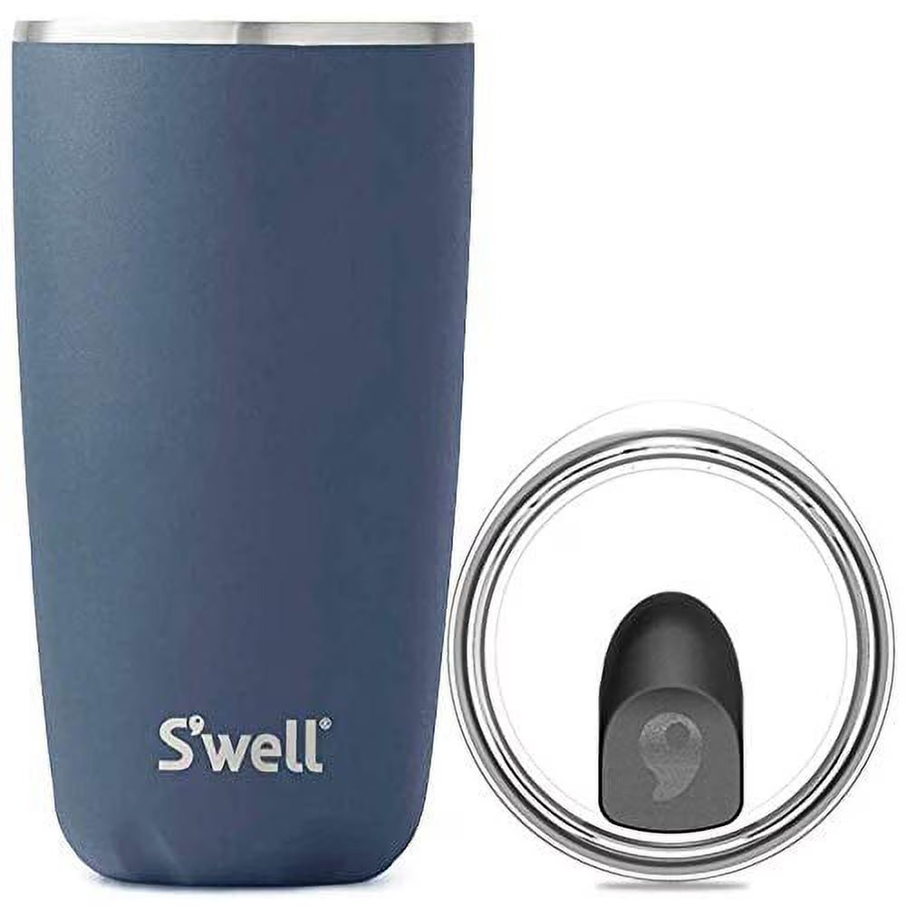 Stainless Steel Tumbler with Slide-Open Lid, 18 Fl Oz, Vacuum-Insulated Water Bottle S59457