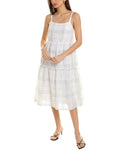 Linen-Blend Midi Dress Z127
