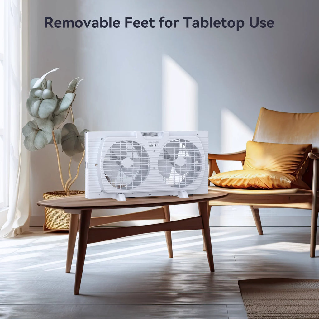 9 3-Speed Twin Window Fan with Bug Screen, White K4912