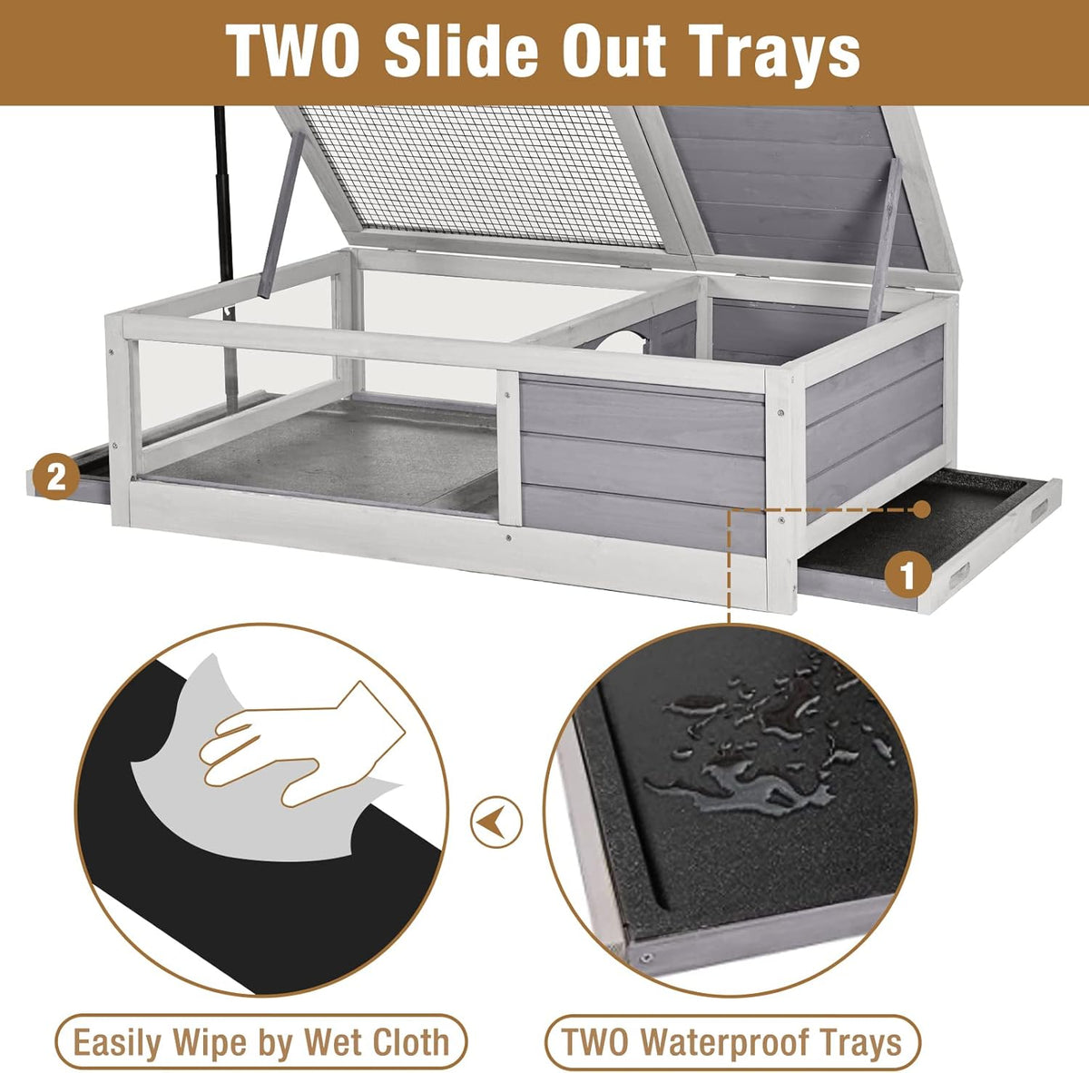 Wooden Tortoise House Habitat with Light Support P873