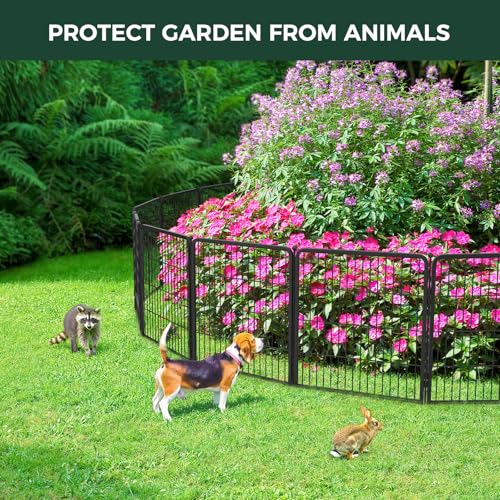 Black 40in x 36.0ft 16 Panels Metal Garden Fence S9066