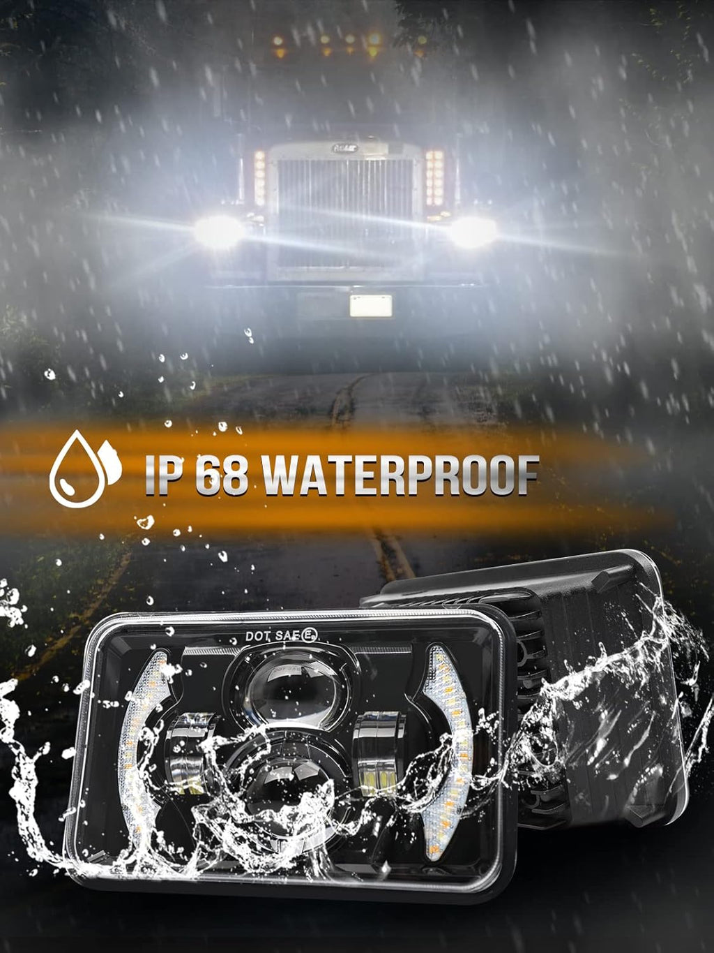 4x6 Square Sealed Beam Headlights W800345