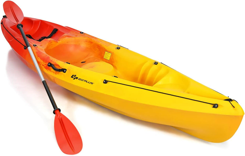 10.2FT Sit-On-Top Fishing Kayak with Aluminum Paddle & Bungee Storage R795