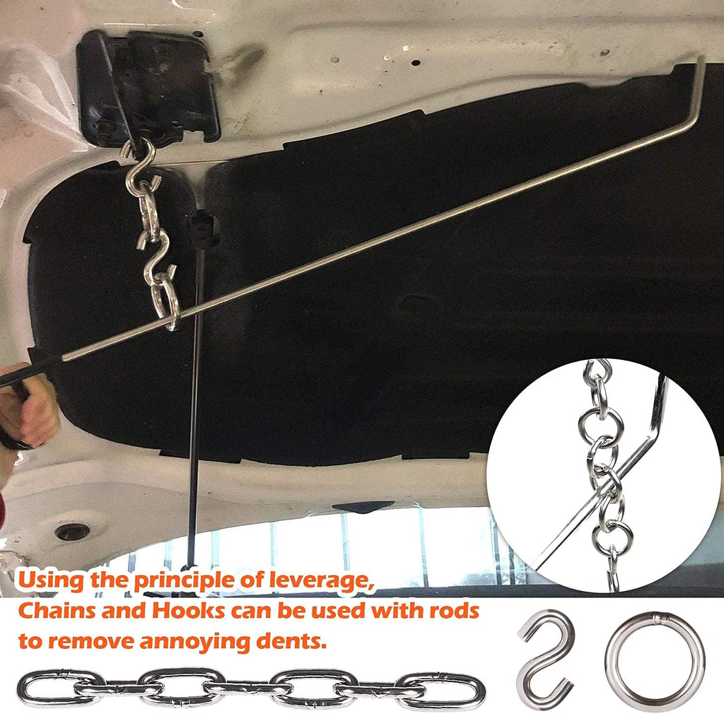 30Pcs Paintless Dent Repair Tools Kit Dent Removal Rods Set D836581